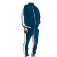 thumbnail image 1 of Men's 2 Pieces Full Zip Tracksuits Golden Velvet Sport Suits Color Block Jogging Suits Sweatsuit Tracksuit Set, 1 of 7