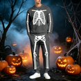 thumbnail image 1 of Men's 2 Pieces Tracksuit Set Novelty Skeleton Print Sweatshirts Matching Jogger Pants Outfits (Grey L), 1 of 4