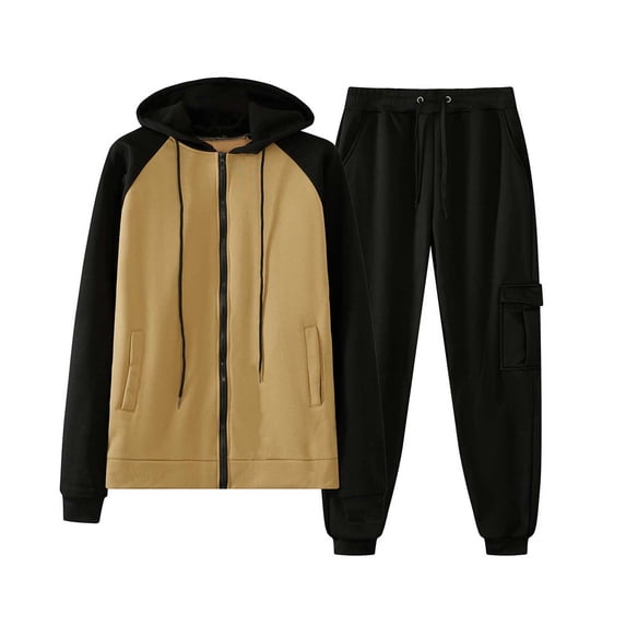 Men's 2 Pieces Tracksuits Running Full Zip Sports Suits Drawstring Waistband Sweatsuit Gym Training Sweatsuits