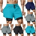 thumbnail image 1 of Men's 2-in-1 Athletic Shorts with Compression Liner & Towel Loop, 7" Inseam Quick Dry Training Workout Short Pants, Stretch Running Shorts with Pocket, 1 of 9