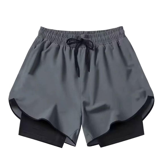Men's 2-in-1 Athletic Shorts with Built-in Compression Liner, Breathable Quick Dry Fabric for Running and Gym Workouts, Multiple Sizes Available
