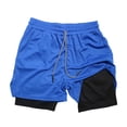 thumbnail image 1 of Men's 2 in 1 Shorts 7" Solid Color Compression Shorts Breathable Fitness and Leisure Sports Beach Pants, 1 of 5