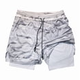 thumbnail image 1 of Men's 2 in 1 Shorts 7" Solid Color Compression Shorts Breathable Fitness and Leisure Sports Beach Pants, 1 of 5