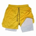 thumbnail image 1 of Men's 2 in 1 Shorts 7" Solid Color Compression Shorts Breathable Fitness and Leisure Sports Beach Pants, 1 of 5