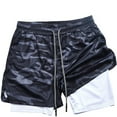 thumbnail image 1 of Men's 2 in 1 Shorts 7" Solid Color Compression Shorts Breathable Fitness and Leisure Sports Beach Pants, 1 of 6