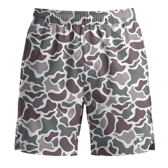 MINOUVA 2-in-1 Compression Liner Quick-Dry Stretch Fabric Trunks Shorts Swimwear Bottoms (Men's), Camo Duck S