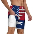 thumbnail image 1 of Men's 2 in 1 Swim Trunks with Compression Liner America Texas Flag Quick Dry Beach Shorts, 1 of 6