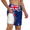thumbnail image 1 of Men's 2 in 1 Swim Trunks with Compression Liner Australian Flag Quick Dry Beach Shorts, 1 of 6