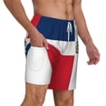 thumbnail image 1 of Men's 2 in 1 Swim Trunks with Compression Liner Dominican Republic Flag Quick Dry Beach Shorts, 1 of 6