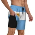 thumbnail image 1 of Men's 2 in 1 Swim Trunks with Compression Liner Flag Of Argentina Quick Dry Beach Shorts, 1 of 6