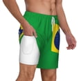 thumbnail image 1 of Men's 2 in 1 Swim Trunks with Compression Liner Flag Of Brazil Quick Dry Beach Shorts, 1 of 6