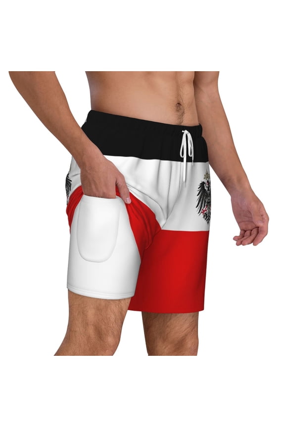 Men's 2 in 1 Swim Trunks with Compression Liner Flag Of The German Empire Quick Dry Beach Shorts