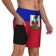 thumbnail image 1 of Men's 2 in 1 Swim Trunks with Compression Liner Haitian Flag Quick Dry Beach Shorts, 1 of 6