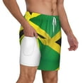 thumbnail image 1 of Men's 2 in 1 Swim Trunks with Compression Liner Jamaica Flag Quick Dry Beach Shorts, 1 of 6