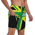 thumbnail image 1 of Men's 2 in 1 Swim Trunks with Compression Liner Jamaica Jamaican Kingdom Flag Quick Dry Beach Shorts, 1 of 6