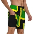 thumbnail image 1 of Men's 2 in 1 Swim Trunks with Compression Liner Jamaican Flag Quick Dry Beach Shorts, 1 of 6