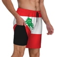 thumbnail image 1 of Men's 2 in 1 Swim Trunks with Compression Liner Lebanese Flag Quick Dry Beach Shorts, 1 of 6