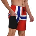 thumbnail image 1 of Men's 2 in 1 Swim Trunks with Compression Liner Norwegian Flag Quick Dry Beach Shorts, 1 of 6