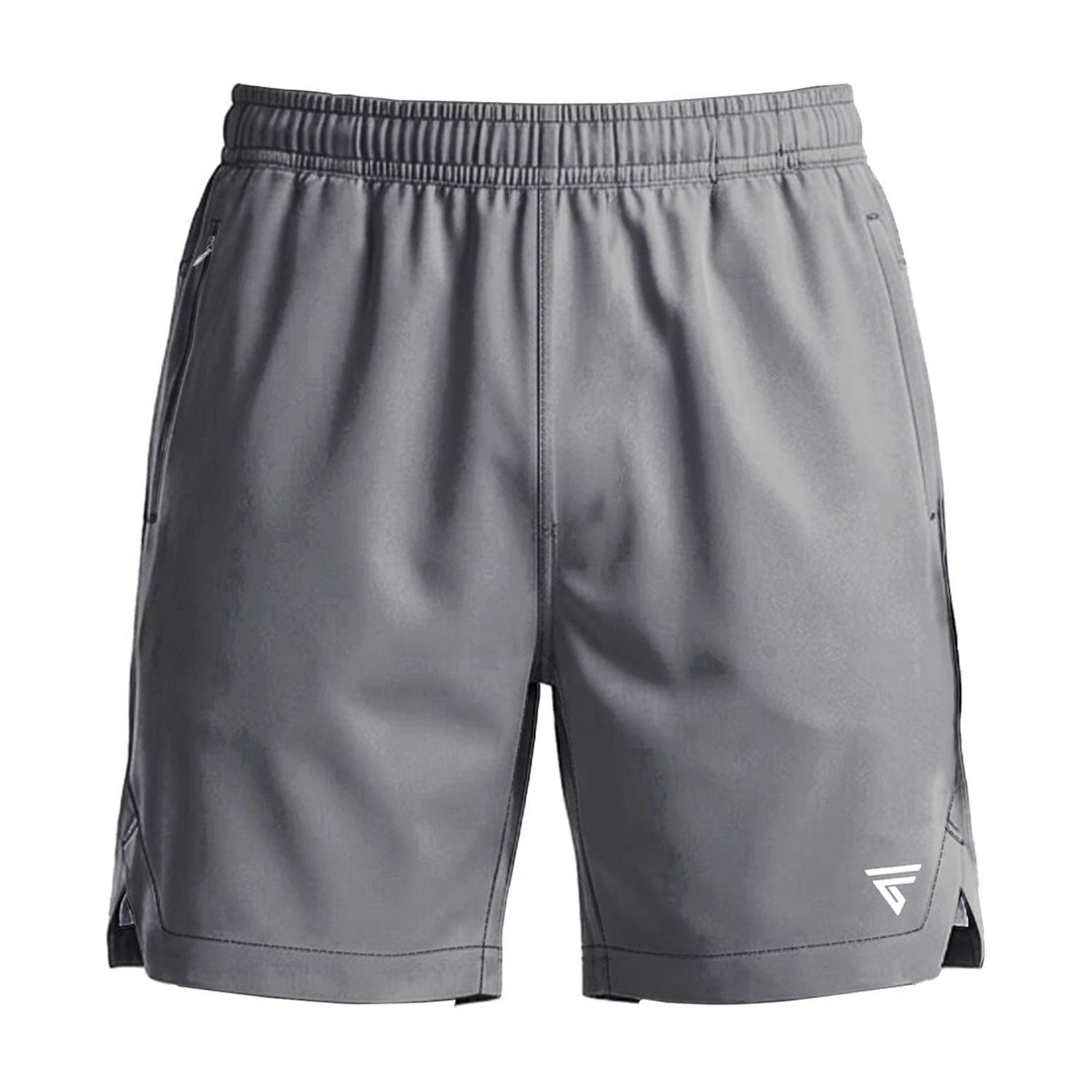 Men’s 2-in-1 Swim Trunks with Compression Liner, Quick-Dry Stretch Fabric, Drawstring Waist, and Pockets - Beach, Swimming, and Active Wear - Gray L