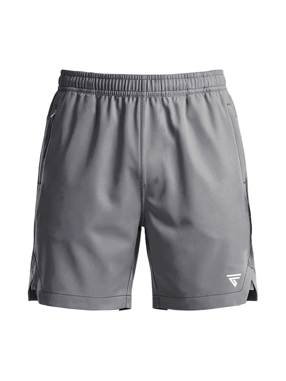 Men’s 2-in-1 Swim Trunks with Compression Liner, Quick-Dry Stretch Fabric, Drawstring Waist, and Pockets - Beach, Swimming, and Active Wear - Gray XL