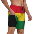 thumbnail image 1 of Men's 2 in 1 Swim Trunks with Compression Liner Reggae Rasta Flag Quick Dry Beach Shorts, 1 of 6