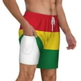 thumbnail image 1 of Men's 2 in 1 Swim Trunks with Compression Liner Reggae Rasta Flag Quick Dry Beach Shorts, 1 of 6