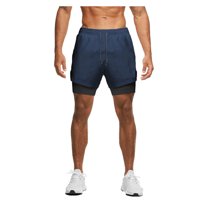 Ilfioreemio Men's 2 in 1 Compression Liner Shorts Workout Running Training  Lightweight Quick Dry Athletic Gym Shorts with Towel Loop 