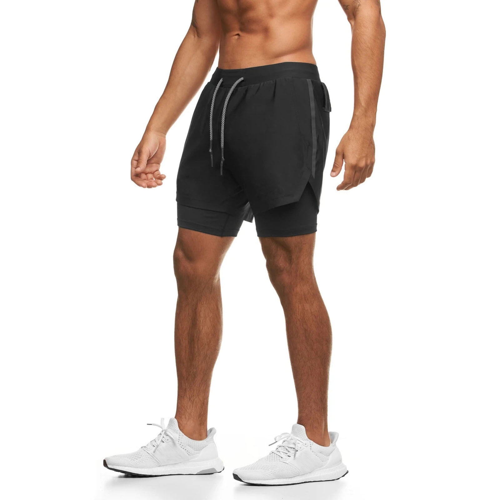 Men's 2 in 1 Workout Running Shorts Casual Quick Dry Lightweight ...