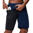 thumbnail image 1 of Men's 2 in 1 Workout Running Shorts Lightweight Athletic Gym Shorts with Compression Liner - m, 1 of 6