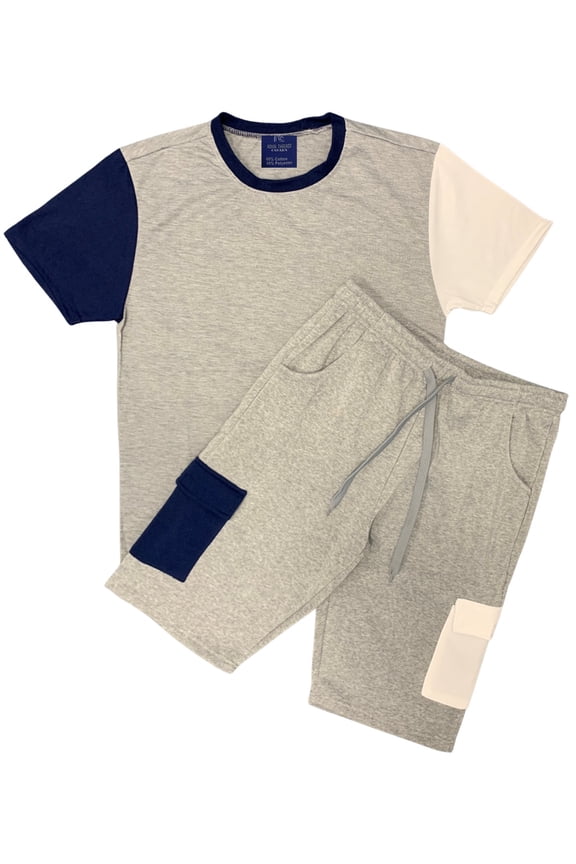Men’s 2-piece Crew neck T-Shirt with Matching Cargo Shorts Set