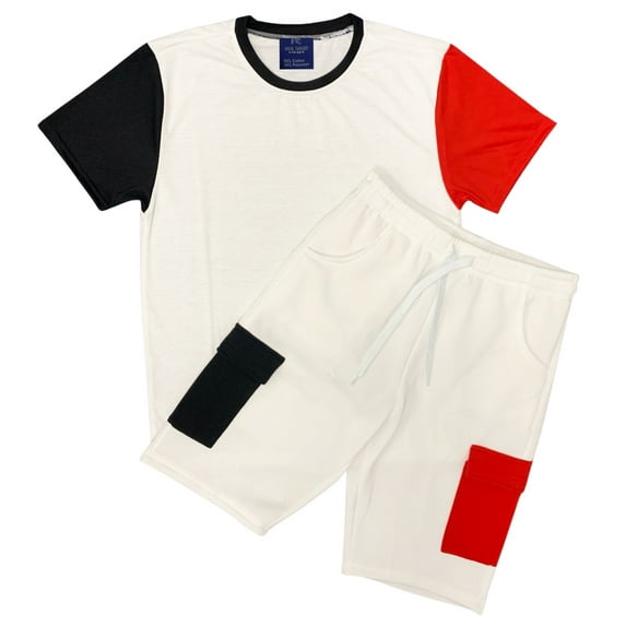 Men’s 2-piece Crew neck T-Shirt with Matching Cargo Shorts Set