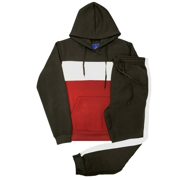 Men’s 2-piece Winter Fleece Sweatsuit Pullover Hoodie & Jogger Sweatpants