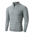 thumbnail image 1 of Men's 2024 Fashion Sweater Coat Stand Collar Half Zip Pullover Warm Knit Top Casual Base Layer Outwear, 1 of 2