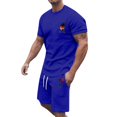 Men's 2024 Summer Track And Field Suit Plus Size Short Sleeves O Neck