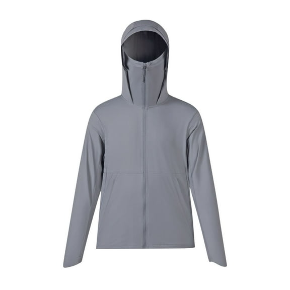Men's 2025 Lightweight UPF 50 Sun Jacket with Hood & Face Shield – Full-Coverage Protection for Outdoor Adventures