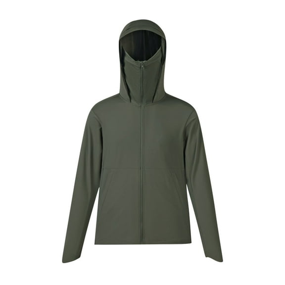 Men's 2025 Lightweight UPF 50+ Sun Jacket with Hood & Face Shield – Full-Coverage Protection for Outdoor Adventures