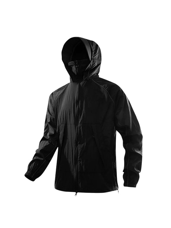 Men's 2025 Lightweight UPF 50+ Sun Jacket with Hood & Face Shield – Full-Coverage Protection for Outdoor Adventures