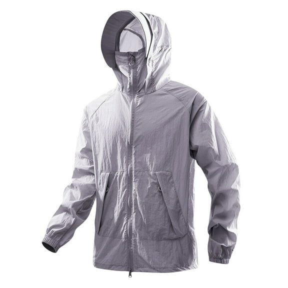 Men's 2025 Lightweight UPF 50+ Sun Jacket with Hood & Face Shield – Full-Coverage Protection for Outdoor Adventures