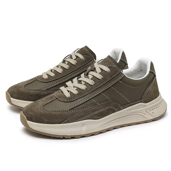 Men's 2025 New Black Low-Top Sneakers - Minimalist Round-Toe Lace-Up All-Season Casual & Sneakers with Upper & Rubber Sole, All-Terrain Traction for Gym, Office, Outdoor Wear - Comfortable Round Toe