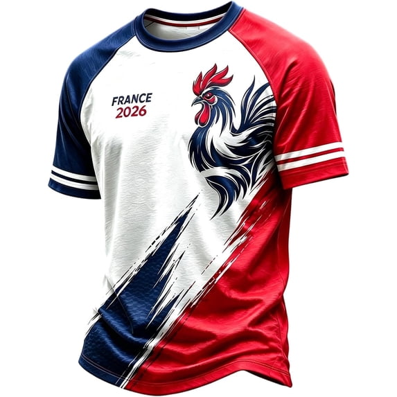 Men's 2026 France Soccer Jerseys, France National Team Fan International Soccer Jersey, Casual Football Top for Game Day & Watch Party