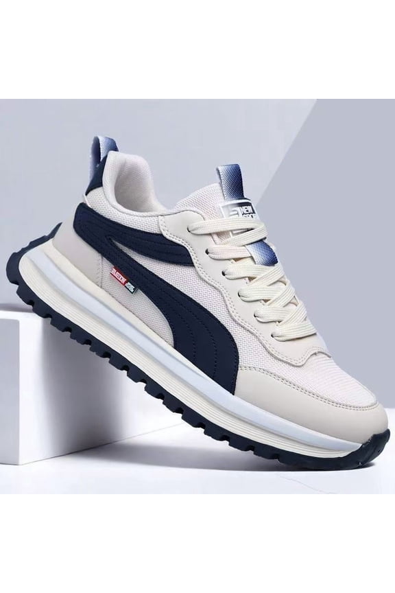 Men's 2026 New Arrival Breathable Mesh Elevator Sneakers - Mid-Top Upper & Cushioned PVC, Black Vertical Stripes for Casual Daily Wear, Office & - Spring-Summer Comfortable Shoes