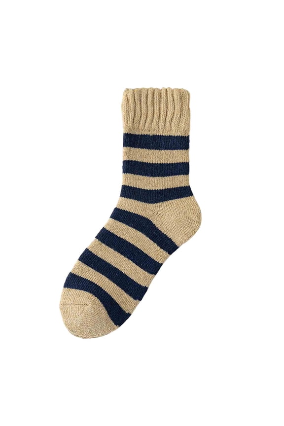 Men's 2026 Winter Socks Striped Wool Blend Mid-Calf Socks Thermal Thickened Sleeping Socks Warm Plush Bed Socks Cold Weather Essentials