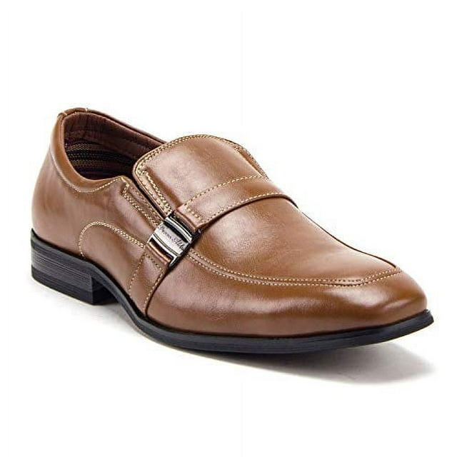 Men's 20623 Classic Round Toe Slip On Leather Lined Loafers Dress Shoes, Brown, 9.5
