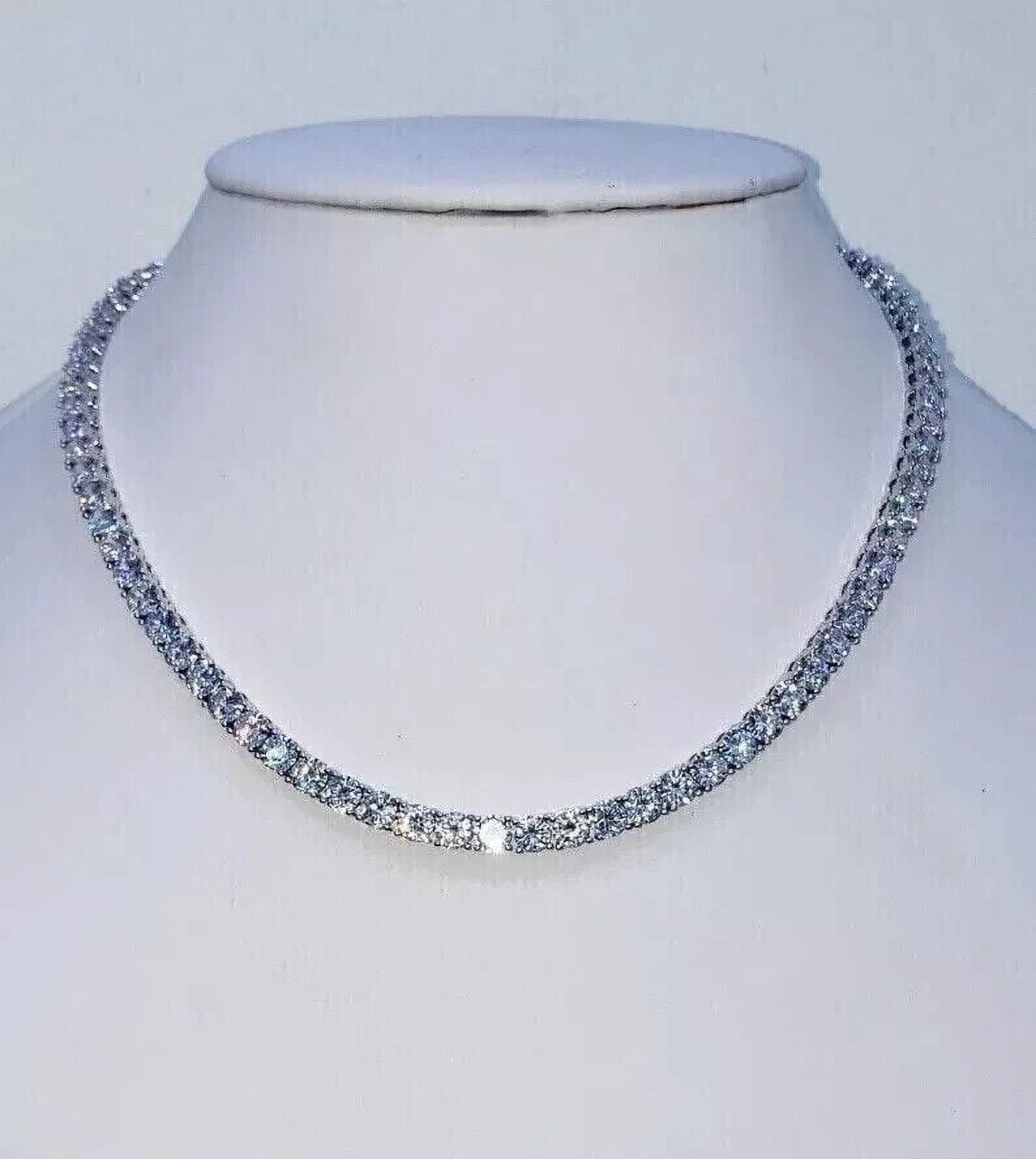 SUNNAH STYLES JEWELRY Men's 20Ct Round Cut Lab Created Diamond Tennis Necklace 14K White Gold Plated