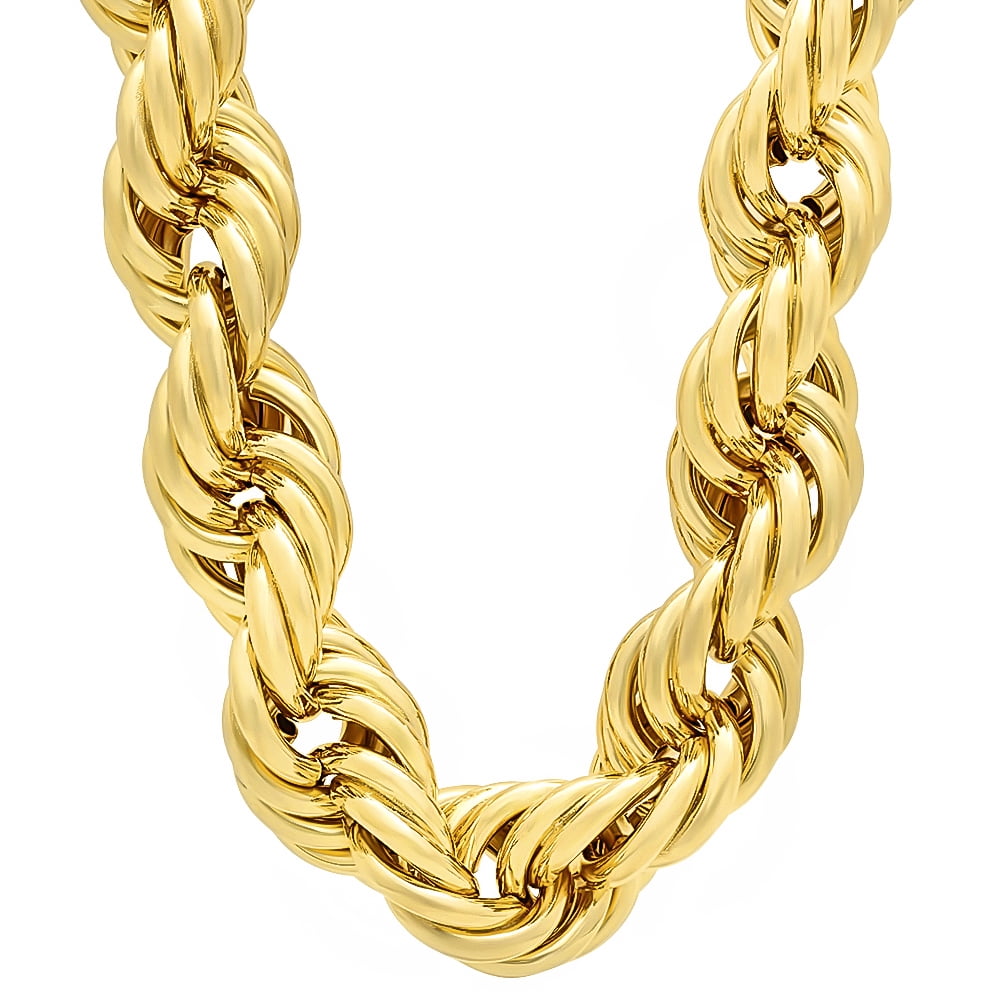 14K Large Paper Clip Chain Necklace 14K Yellow Gold / 18 Inches by Baby Gold - Shop Custom Gold Jewelry