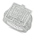 thumbnail image 1 of Men's 20mm Rhodium Plated White Cubic Zirconia Iced Out Ring, Size 7 + Gift Box, 1 of 7