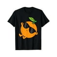 thumbnail image 1 of Men's 220g 100% Cotton T-Shirt - Black Casual Short Sleeve Tee with Cute Orange Fruit & Fashion Glasses Graphic, Regular Fit Round Neck for Casual Attire, Machine Washable Top, Digital Print Shirt, 1 of 6