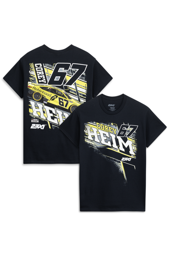 Men's 23XI Racing Black Corey Heim #67 Robinhood T-Shirt