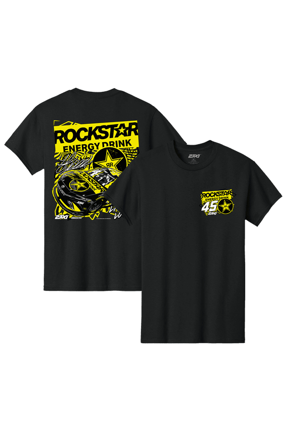 Men's 23XI Racing Black Tyler Reddick Rockstar Energy Car T-Shirt