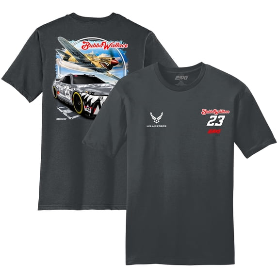 Men's 23XI Racing Charcoal Bubba Wallace U.S. Air Force Car T-Shirt